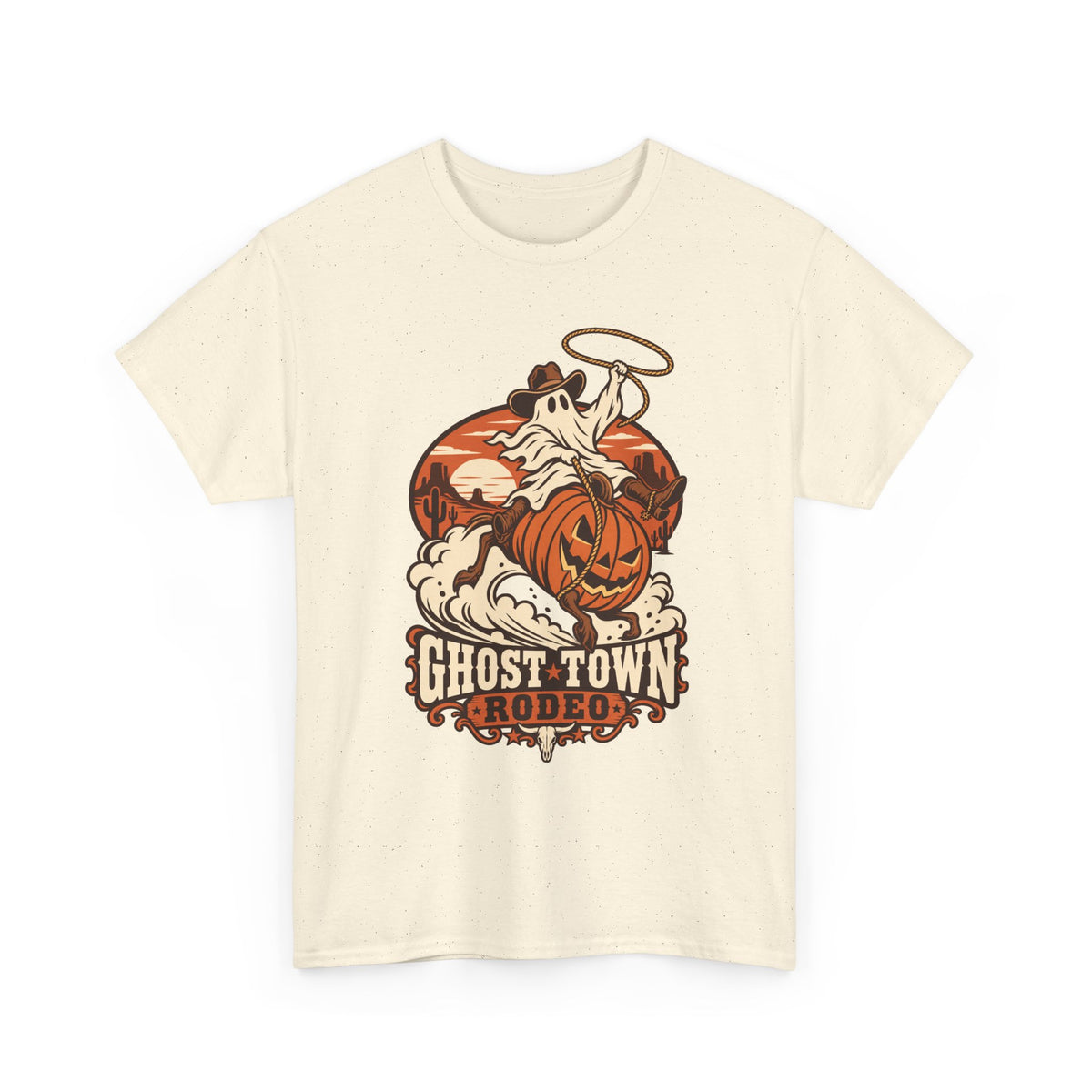 Ghost Town Rodeo T-Shirt — Halloween Pumpkin Ghost Western Graphic Tee