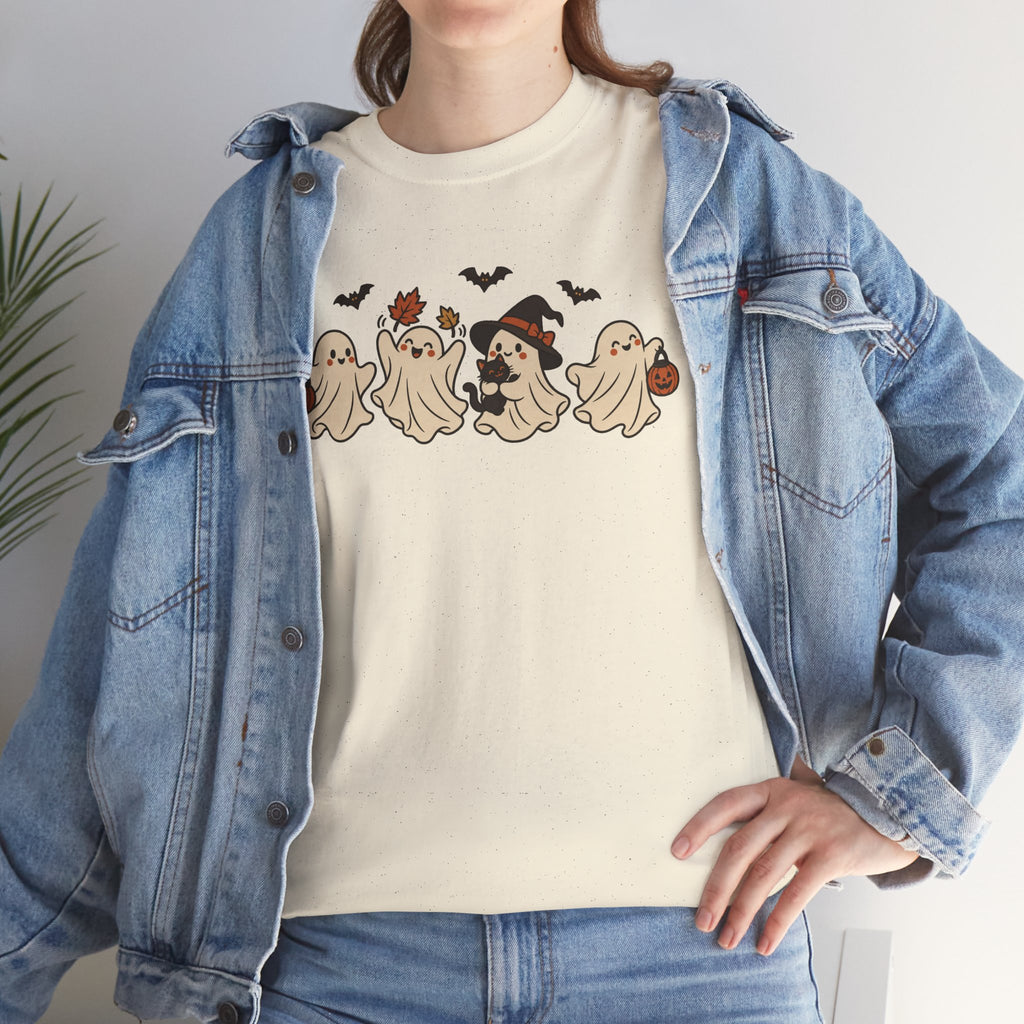 Halloween Ghosts Tee – Cute Trick-or-Treating Ghosts with Pumpkins