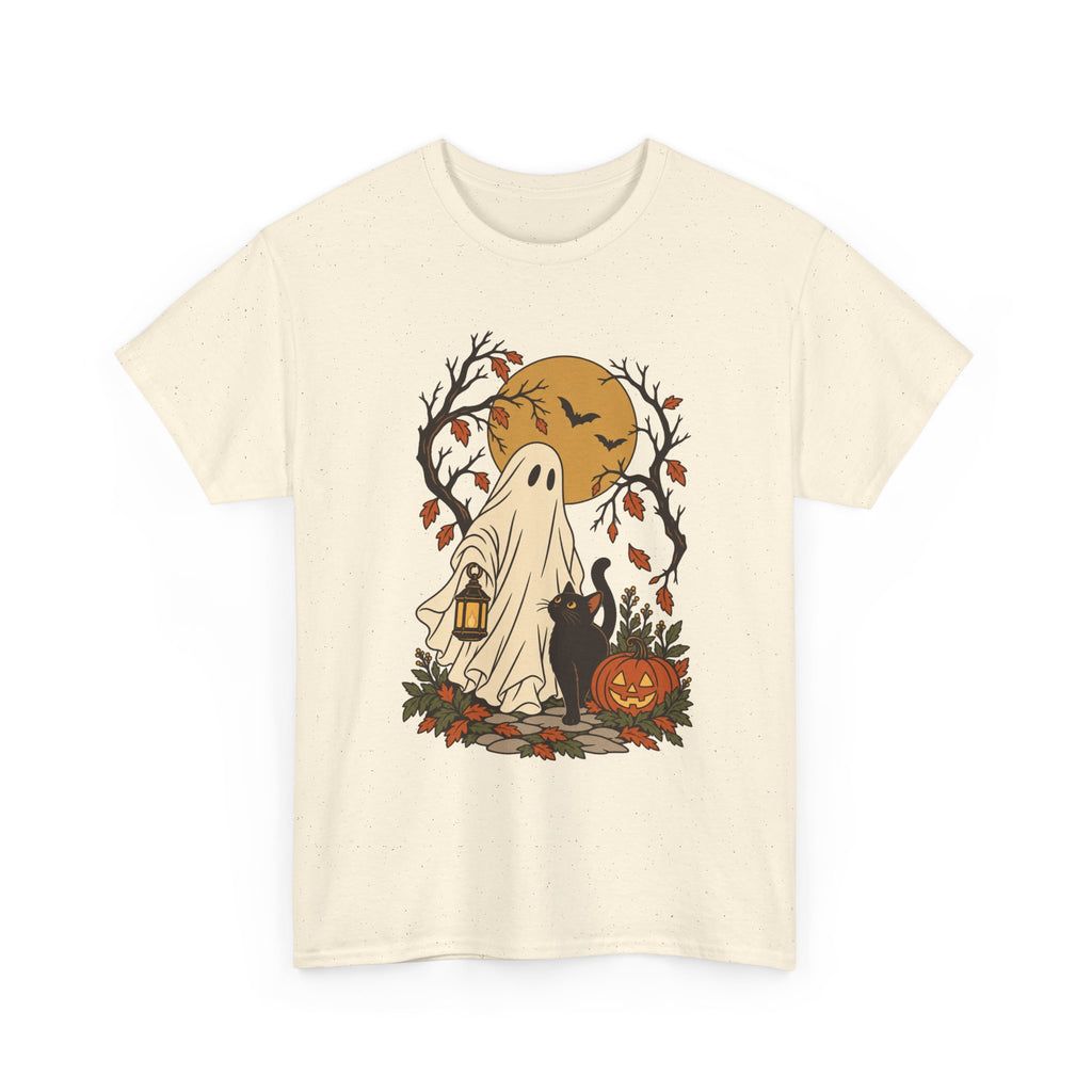 Halloween Ghost Lantern T-Shirt — Cute Vintage Pumpkin Moon Tee