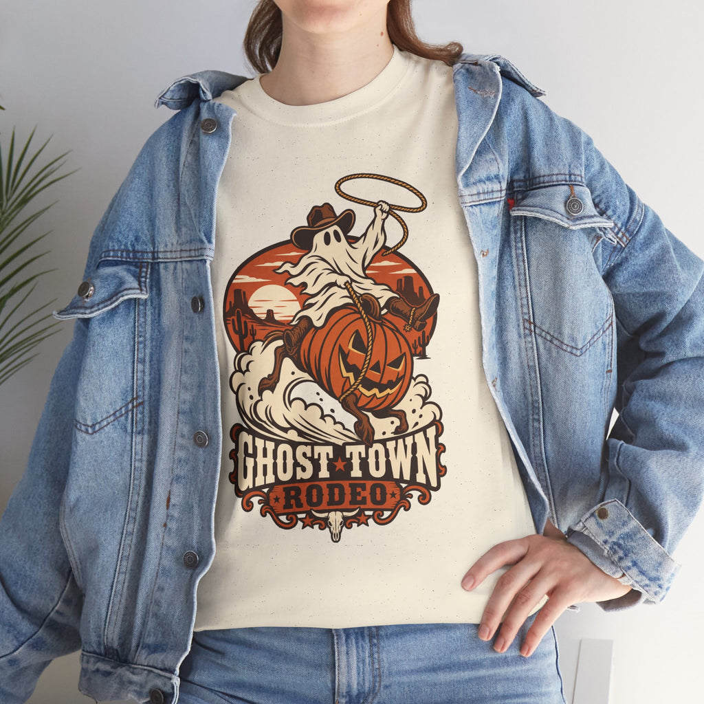 Ghost Town Rodeo T-Shirt — Halloween Pumpkin Ghost Western Graphic Tee
