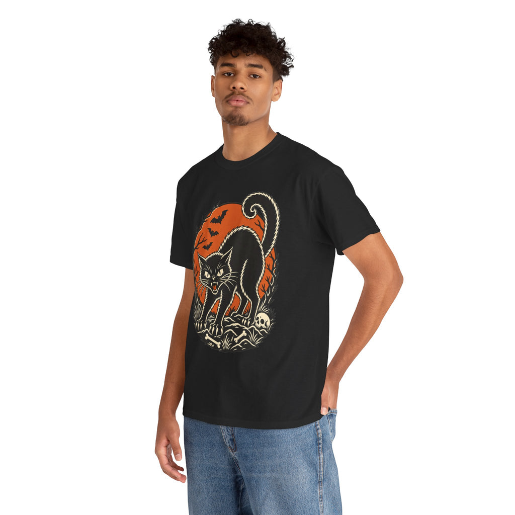 Halloween Black Cat Tee — Spooky Vintage Halloween T-Shirt