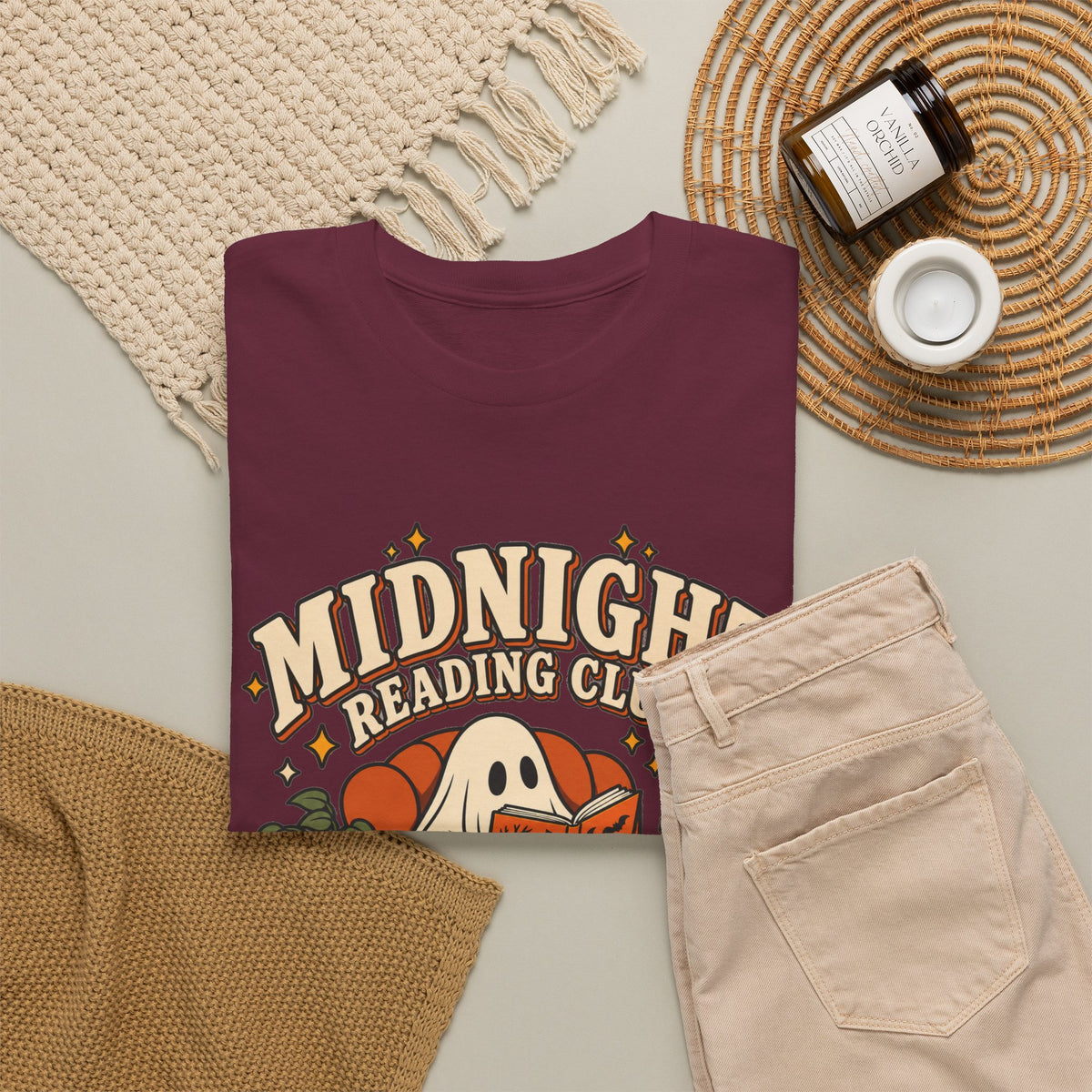 Midnight Reading Club T-Shirt — Halloween Ghost Book Lover Tee