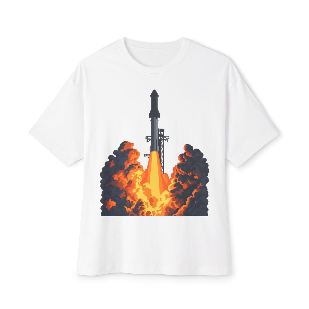 Rocket Launch — Oversized Graphic T-Shirt