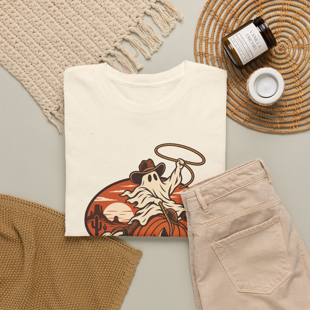 Ghost Town Rodeo T-Shirt — Halloween Pumpkin Ghost Western Graphic Tee