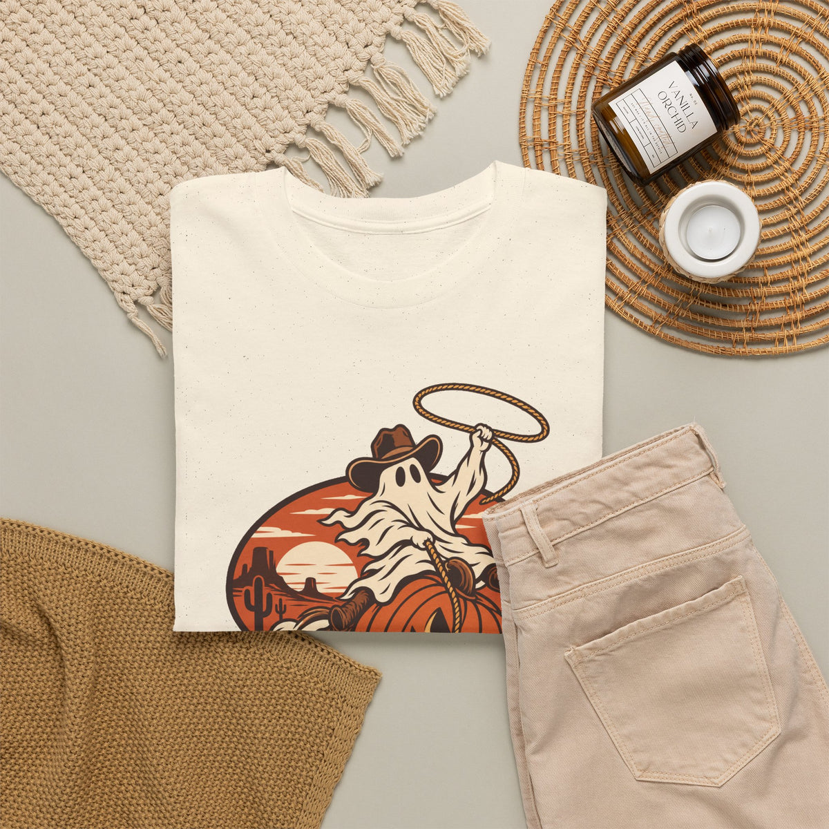 Ghost Town Rodeo T-Shirt — Halloween Pumpkin Ghost Western Graphic Tee